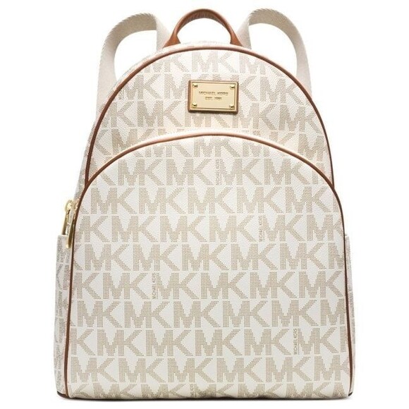 Michael Kors Abbey Jet Set Signature MK Logo Leather Adjustable Strap Backpack - Picture 1 of 8